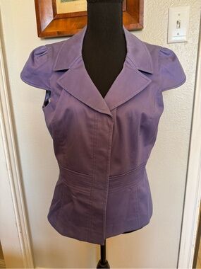 Tahari Purple Short Sleeve Blazer